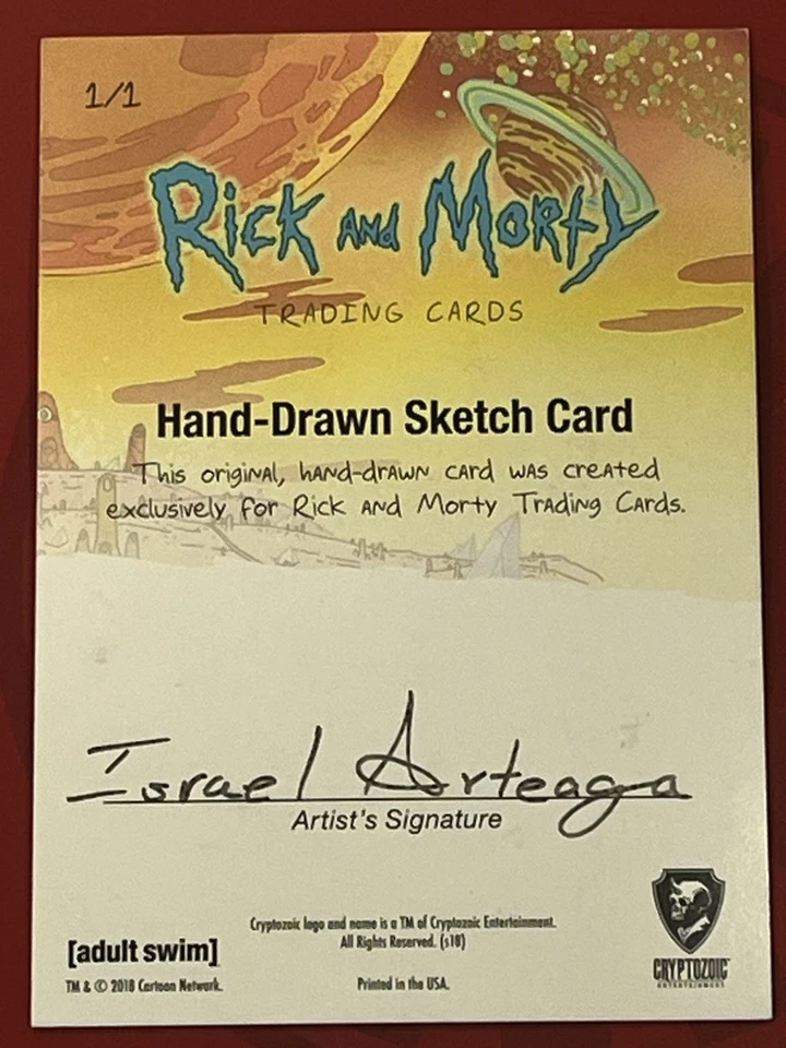 Rick Morty Cryptozoic Season 1 Sketch Card Israel Arteaga 1/1 Santa Claus? Ruben - Image 2 of 4