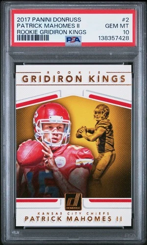 2017 Panini Donruss Patrick Mahomes II Rookie Gridiron Kings RC PSA 10