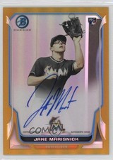 2014 Bowman Rookie Chrome Gold Refractor 34/50 Jake Marisnick #BCAR-JM Auto 1bi0