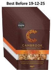 12X45g Cambrook Caramelised Sesame Peanuts BBE 12-25 RRP £17 Sale price £8.99