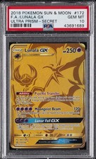 2018 POKEMON SUN & MOON ULTRA PRISM SECRET #172 FULL ART/LUNALA GX PSA 10 on eBay