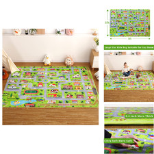 Cozyloom Kids Car Rug Game Play Area Rug Non Slip Super Soft Car Road Traffic