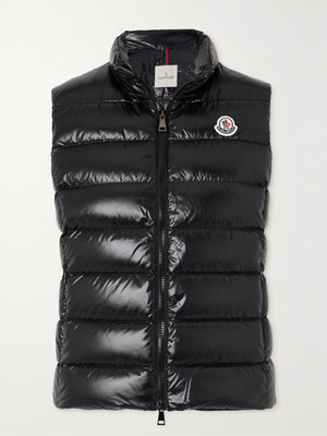 Moncler 'Ghany' Quilted Mock Neck Down Black Vest SZ 2/M RETAIL $1100!! NO RES!!