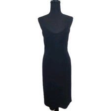 Vintage Jodi Kristopher Midi Dress Black Spandex Bilt in Bra Sweetheart Neck