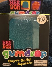 AUTHENTIC Nee Doh Gumdrop Super Solid Squish Squeeze Toy Blue NEW