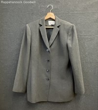 Le Suit Women's Grey 4-Button Notched Lapel Blazer Jacket Size 14