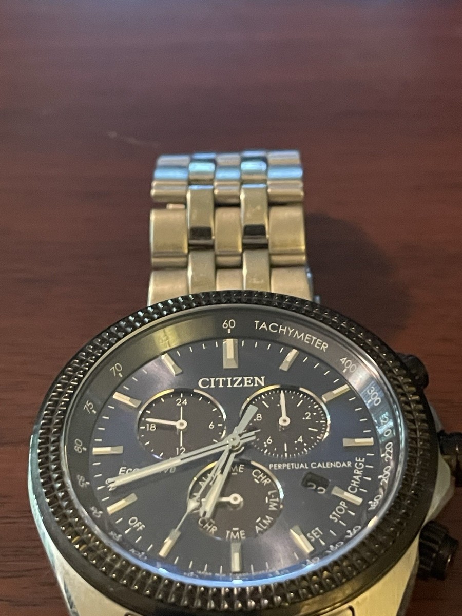 Citizen Eco-Drive Perpetual Calendar Chronograph Mens Watch 3N20