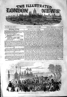 Original Old Antique Print 1854 Procession Houses Lords Commons Queen Carriage