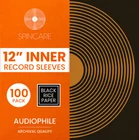 SPINCARE 12" AUDIOPHILE Archival Inner Vinyl Record Sleeves - Black (100 Pack)