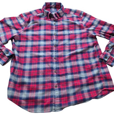 Vineyard Vines Flannel Shirt Men's XL Colorful Plaid Long Sleeve Button-Up 