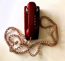 Hard To Find CORTELCO RED CORDED TELEPHONE Wall Mounted CORD PHONE Untested