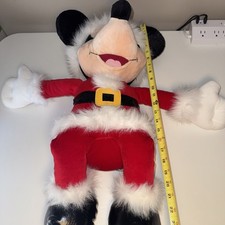 Mickey Mouse Santa Claus Plush Disney Store Exclusive Fake Fur Accent Large 24"