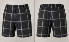 OP Ocean Pacific Board Shorts Men 36 Black Grid Plaid Swim Trunks Surf Y2K Beach
