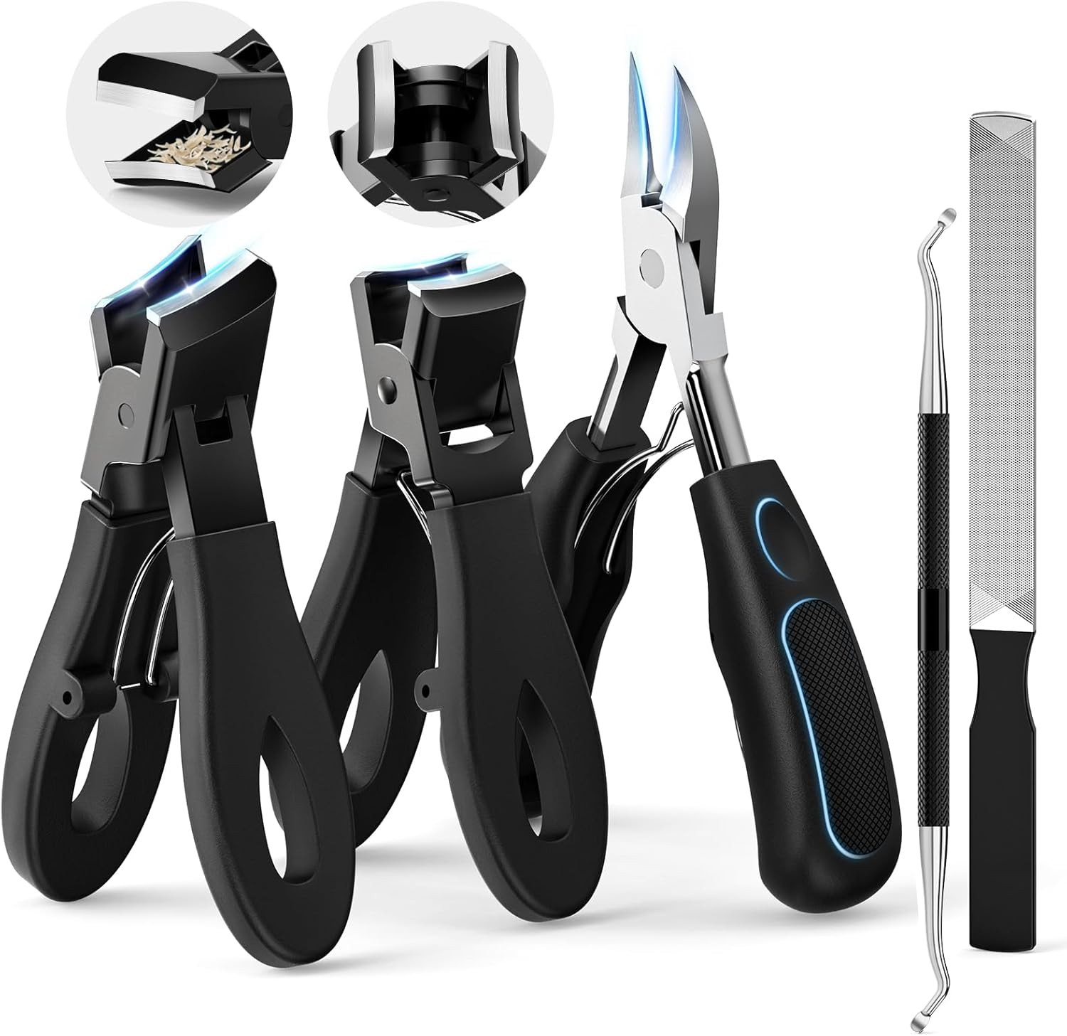 Professional Ingrown Toenail Tools Kit for Seniors,Wide Jaw Straight Nail Clippe