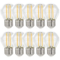 10 X Led Filament Leuchtmittel Tropfen Kugel 1W E27 Klar 100Lm Warmweiß 2700K