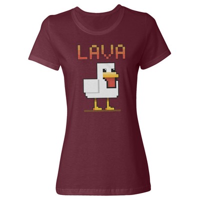 Lava Chicken - Pixel Game Humor Tribute Ladies' Crewneck T-Shirt