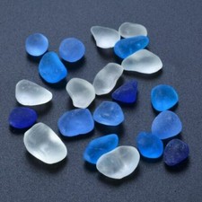 Sea Beach Glass Cobalt Aqua Jewelry Use Mixed Color Blue Lot Bulk 20 Pieces