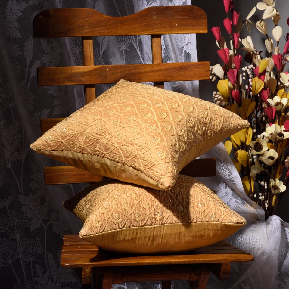 living room decorative pillows for sofa yellow cushion cover designer pillows 2p - Изображение 2 из 4