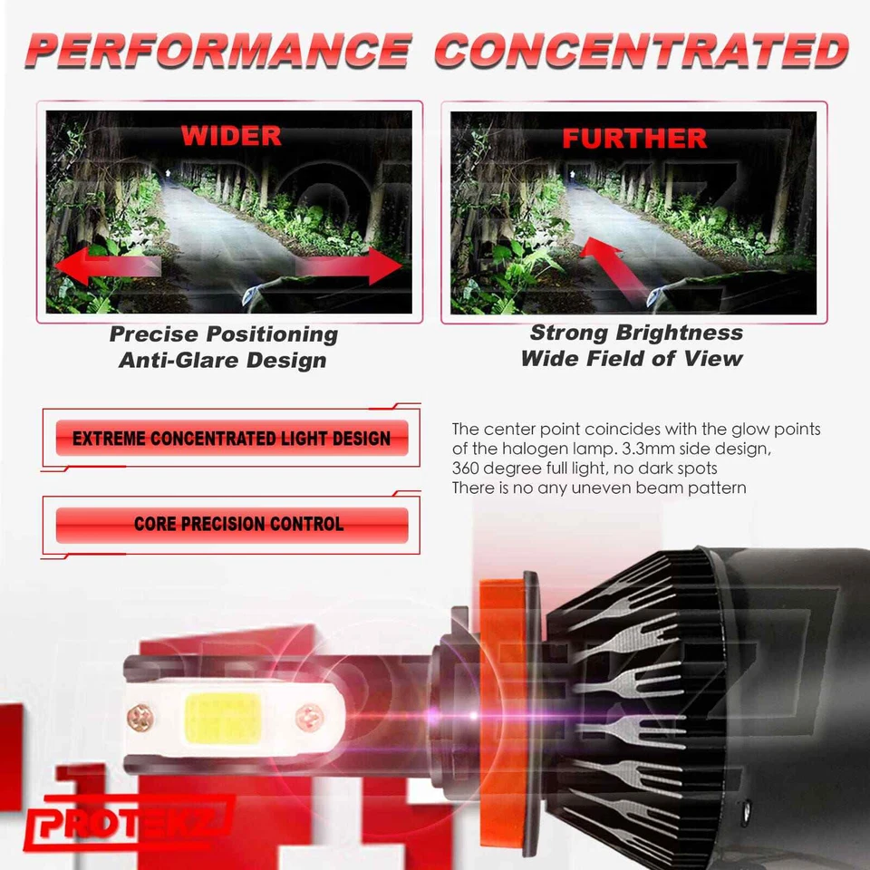 H7 LED Headlight Kit Low Beam Bulbs Turbo CoolFan Waterproof Fast Light Up - Изображение 4 из 4