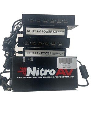 (LOT OF 4) Nitro AV Firewire800 1394b 8 Port Hub/Repeater.                  I-58
