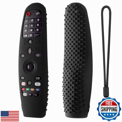 Silicone Case Cover for LG Magic TV Remote - Anti-Slip Protective Sleeve (Bla