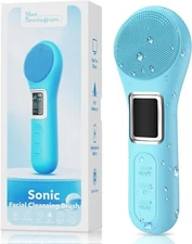 Facial Cleansing Brush IPX7 Waterproof Rechargeable Silicone Face Scrubber