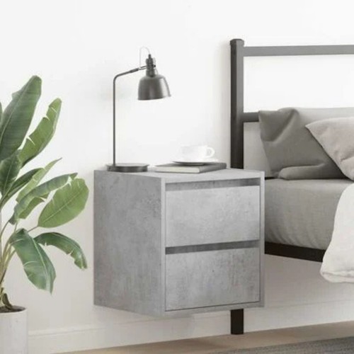 Wall-Mounted Bedside Cabinet Side Table Floating Nightstand Engineered Wood Unit - Picture 33 of 51