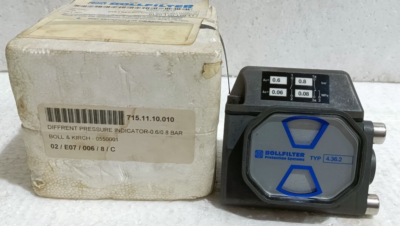 #ad #ad BOLLFILTER 4.36.2 0.6 0.8 BAR 0.06 0.08MPA DIFFERENTIAL PRESSURE INDICATOR NEW $144.23