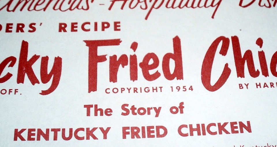 RARE 1954 VINTAGE ANTIQUE KENTUCKY FRIED CHICKEN RESTAURANT ADVERTISING