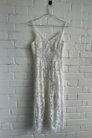 H&M Women’s Cream Lace Midi Dress strappy Lined Size UK 8 Eur 36 new with Tags