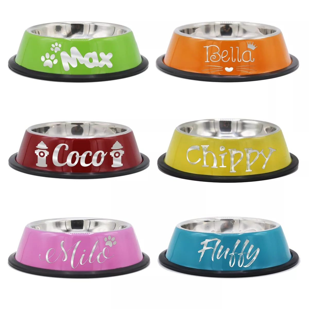 Custom Personalized Metal Small Dog and Cat Pet Bowls eBay