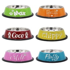 Custom Personalized Metal Small Dog and Cat Pet Bowls