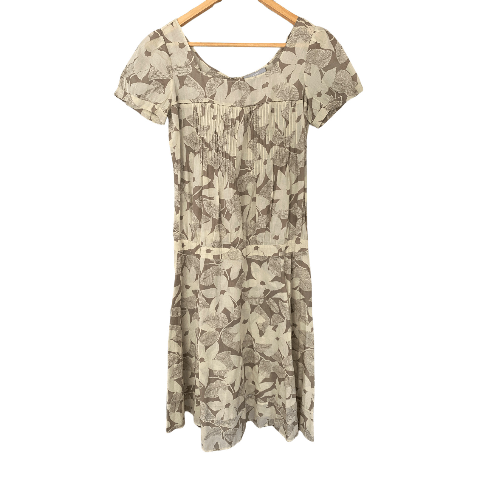 Farhi 100 Cotton Summer Dress Taupe and Cream Floral… Gem