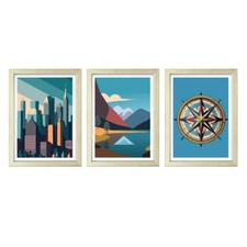 Designs ByLITA Traveler's Adventure Series 3 Pack , Wall Print Art