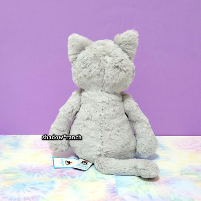 Jellycat Medium Bashful Kitty Plush Gray Cat Retired P44 for sale