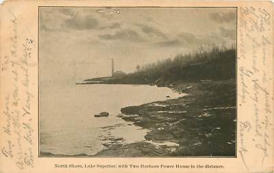 Minnesota, MN, Two Harbors Power House in Distance , N Shore Lake Superior PC