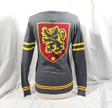 Harry Potter Hogwarts Gryffindor Cardigan Sweater House Crest Sml Small Knit Top