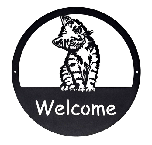 Cat Welcome Sign Plaque | Wall Art | Garden Sign | Home Decor |Gift for Cat Love - Afbeelding 4 van 5