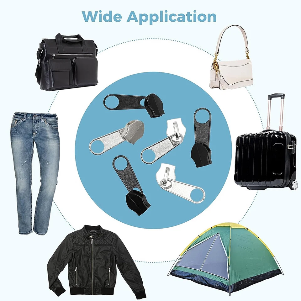 197x Reißverschluss Reparatur Set Metall Zipper Fixer Kopf Repair Ersatz & Zange - Bild 3 von 4