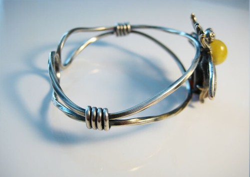 Genuine Amber Stylish Baltic Amber Bracelet Silver plated Handmade !!! - Picture 4 of 5