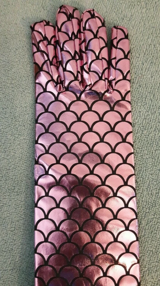 Guantes Largos SIRENA Cosplay Escala Metálica Colores - Rosa, Azul, Multi-Arco Iris Foto 3 de 4