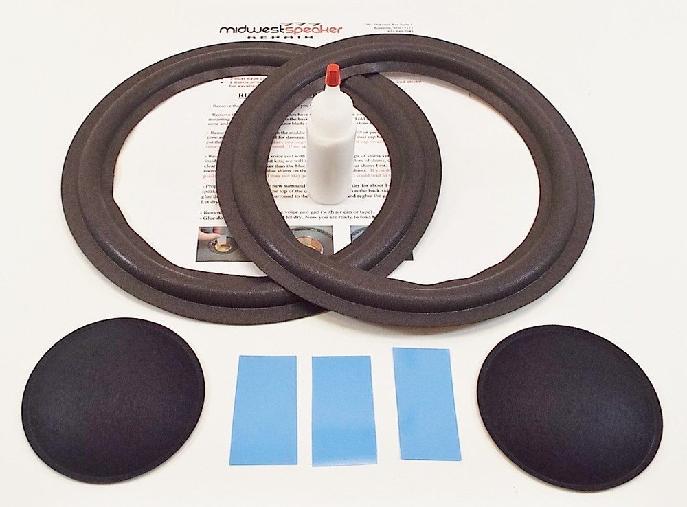 Bose 501 Series IV 10-Inch Woofer Refoam Kit with 3.75-Inch Dust Caps for Speaker Repair