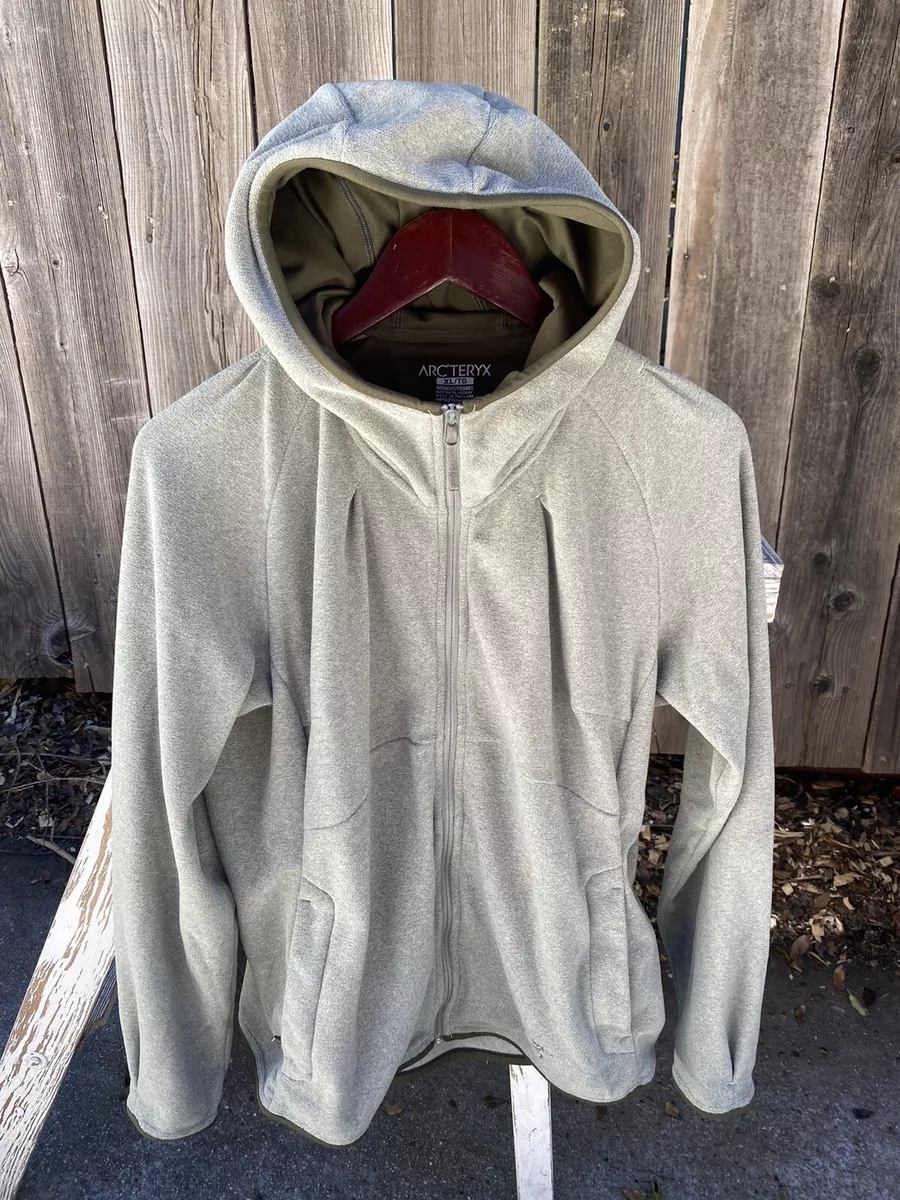 Arcteryx Caliber Hoody Hood Women Full Zip Fleece Jacket XL Gray-Green  Pleated