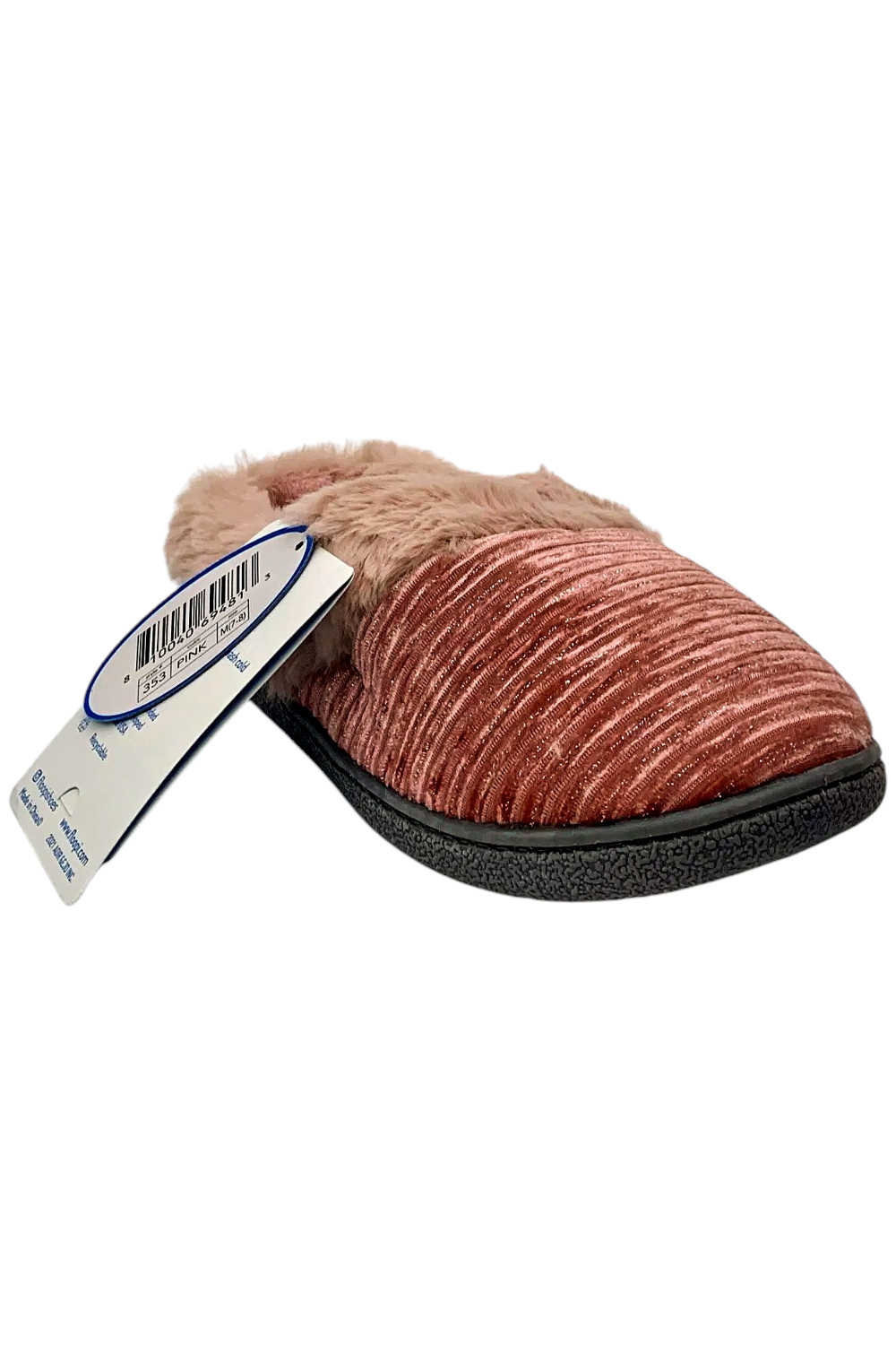 Женские сабо-тапочки Floopi с рубиновыми рюшами розового цвета