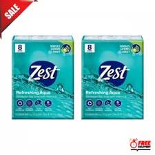 Zest Deodorant Bar Soap, Hydrating Moisture for All Skin Types, Aqua, 16 Bars