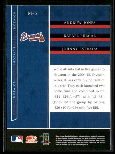 2005 Donruss Zenith #M-5 Andruw Jones / Rafael Furcal / Johnny Estrada Mozaics - Picture 2 of 2
