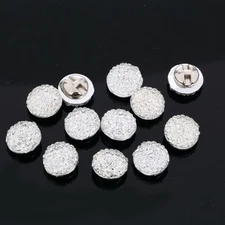 CraftbuddyUS AB1 11mm 20pcs Sew On Clear Round Crystal Rhinestone Buttons DIY