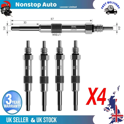 4X Glow Plugs For SAAB 9-3 1.9 TiD 93190433