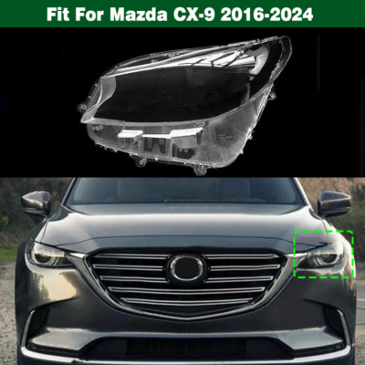 Left Front Headlight Lens Cover Housing For Mazda CX-9 2016-2024