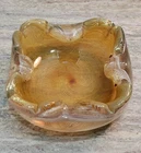 Vintage Hand Blown Murano Pin Striped Swirl Ashtray